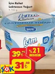 İÇİM RAHAT LAKTOZSUZ YOĞURT 750 G
